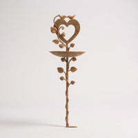 Heart Sculpture with Bird Feeder