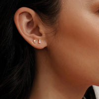 Pearl with White Topaz Studs | 18KT Yellow Gold Plate