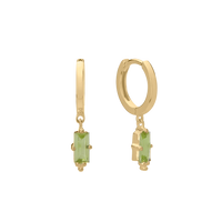 Huggies Hanging Peridot Baguette | 18KT Yellow Gold Plate