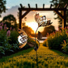 Double Rusty Flower Solar Light