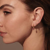 Huggies Hanging Pink Quartz Baguette | 18KT Yellow Gold Plate