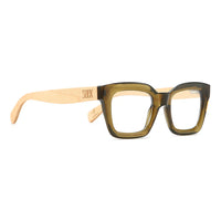 Zahra Khaki l Wooden Blue Light Magnifying Reader