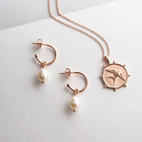 Petites Pearl Hoops | Rose Gold Plate