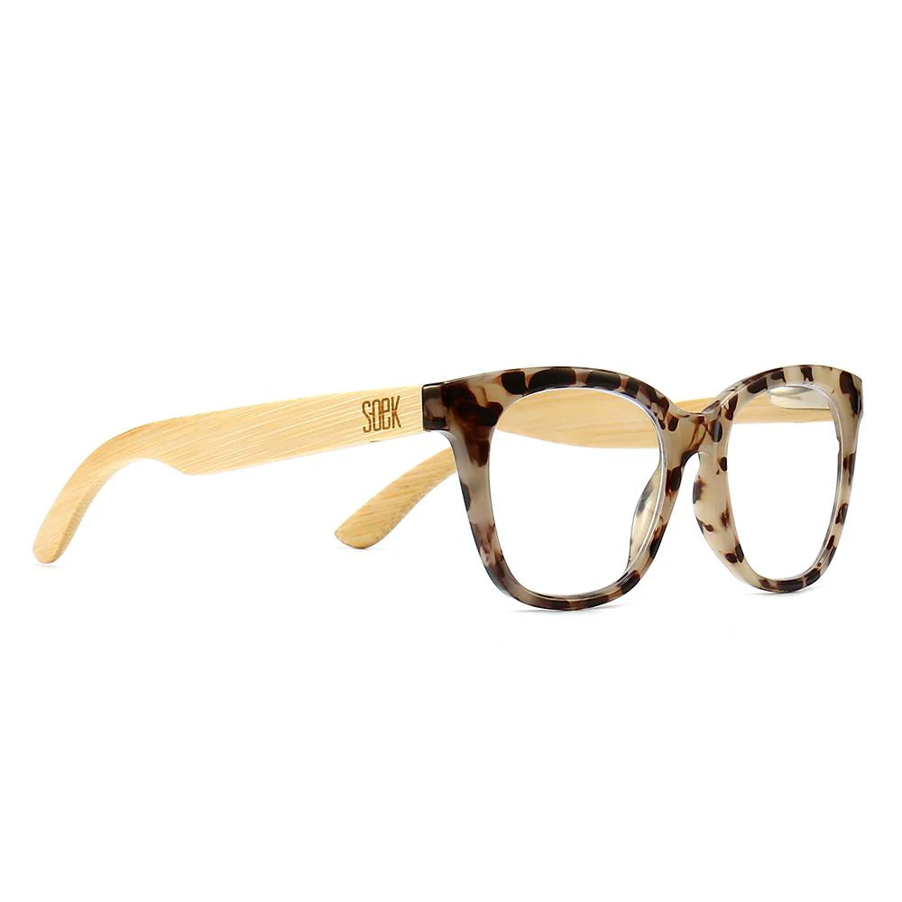 Lila Grace Ivory Tortoise l Wooden Blue Light Magnifying Reader