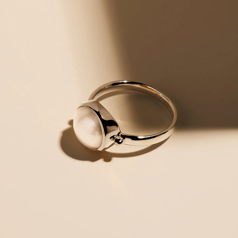 Garland Silver Pearl Ring