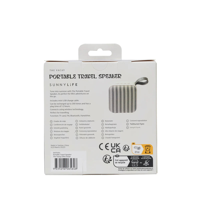 Portable Travel Speaker | The Vacay Olive Stripe