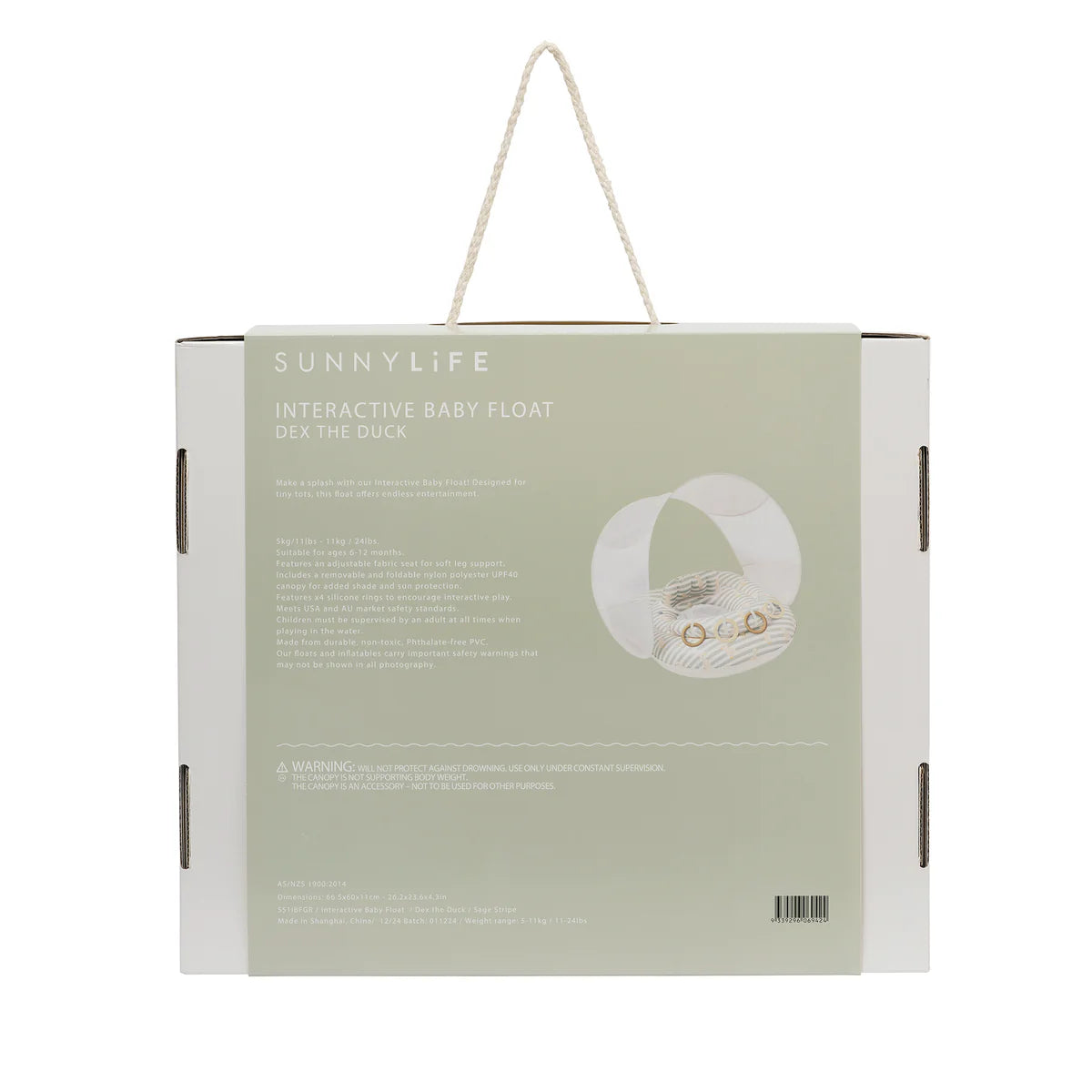 Interactive Baby Float | Duck Sage Stripe