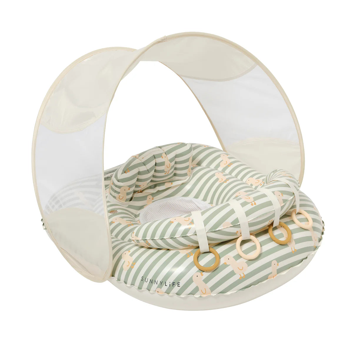 Interactive Baby Float | Duck Sage Stripe