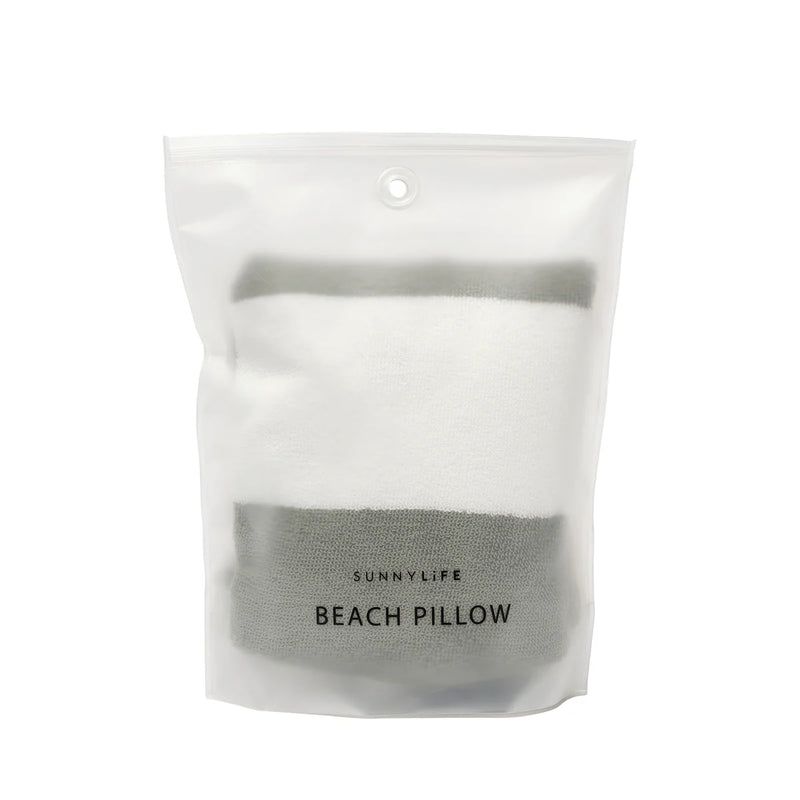 Inflatable Beach Pillow | The Vacay Olive Stripe