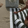 Inflatable Beach Pillow | The Vacay Olive Stripe