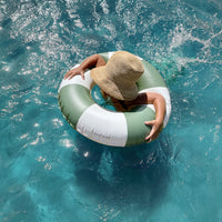 Mini Tube Pool Ring | Olive Stripe