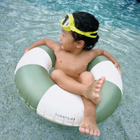 Mini Tube Pool Ring | Olive Stripe