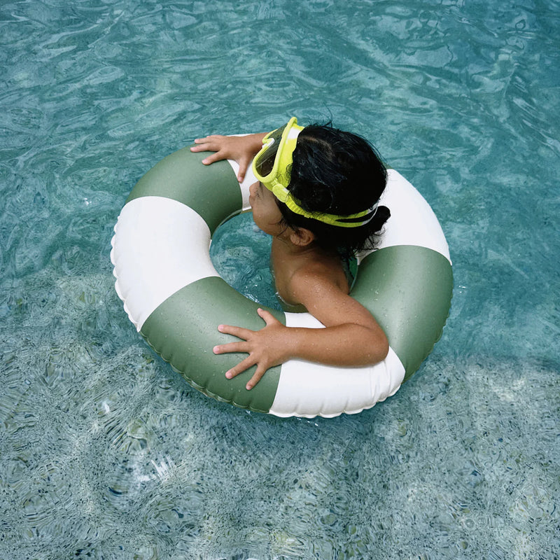 Mini Tube Pool Ring | Olive Stripe