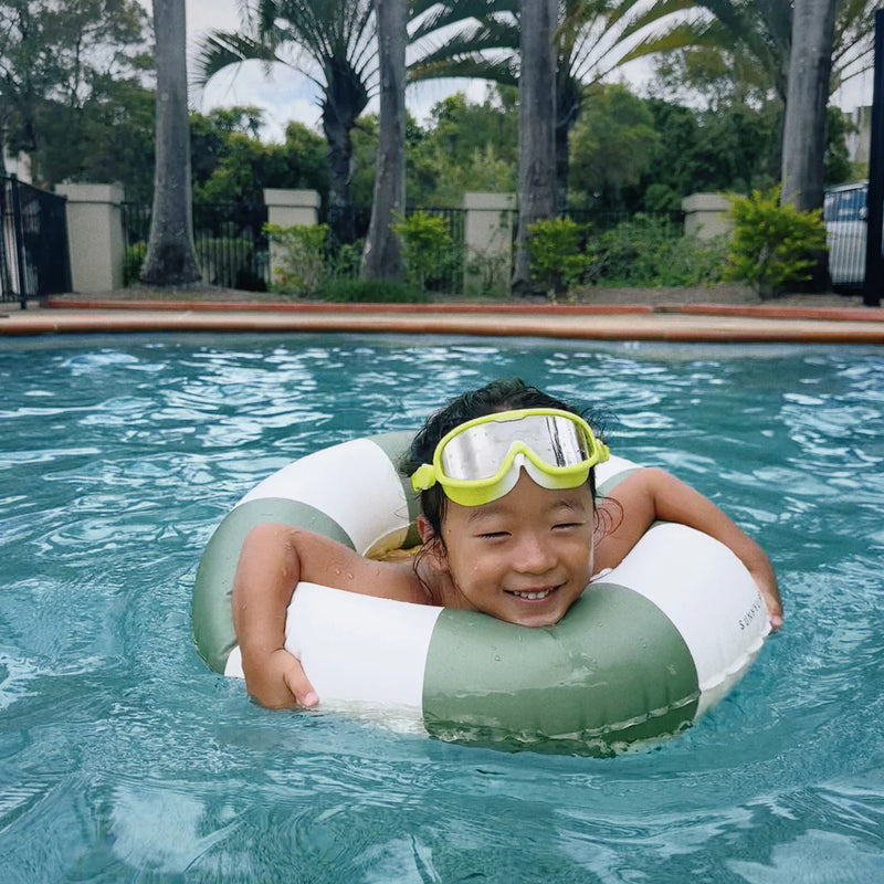 Mini Tube Pool Ring | Olive Stripe