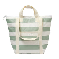 Light Cooler Tote | La Palma Sage Stripe