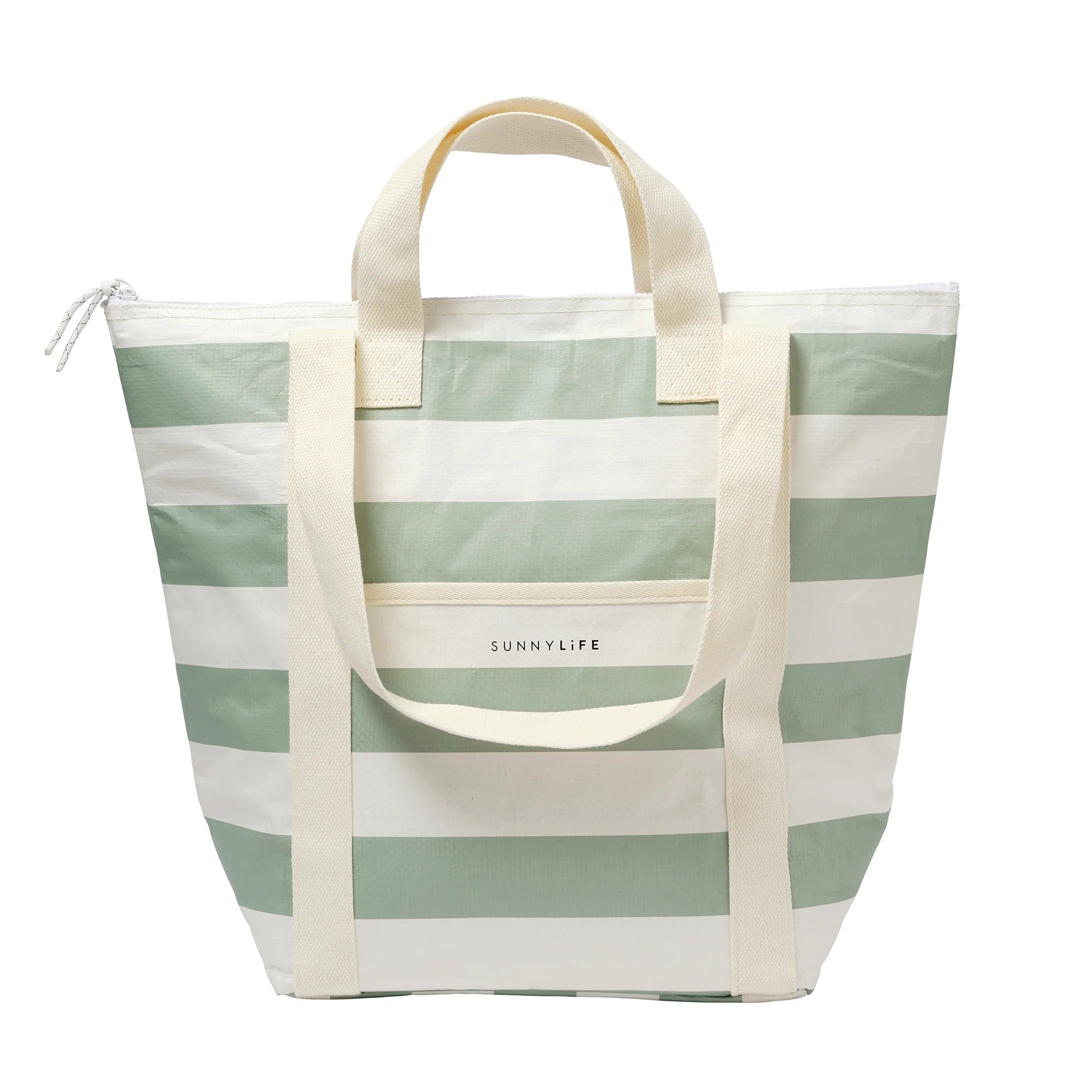Light Cooler Tote | La Palma Sage Stripe