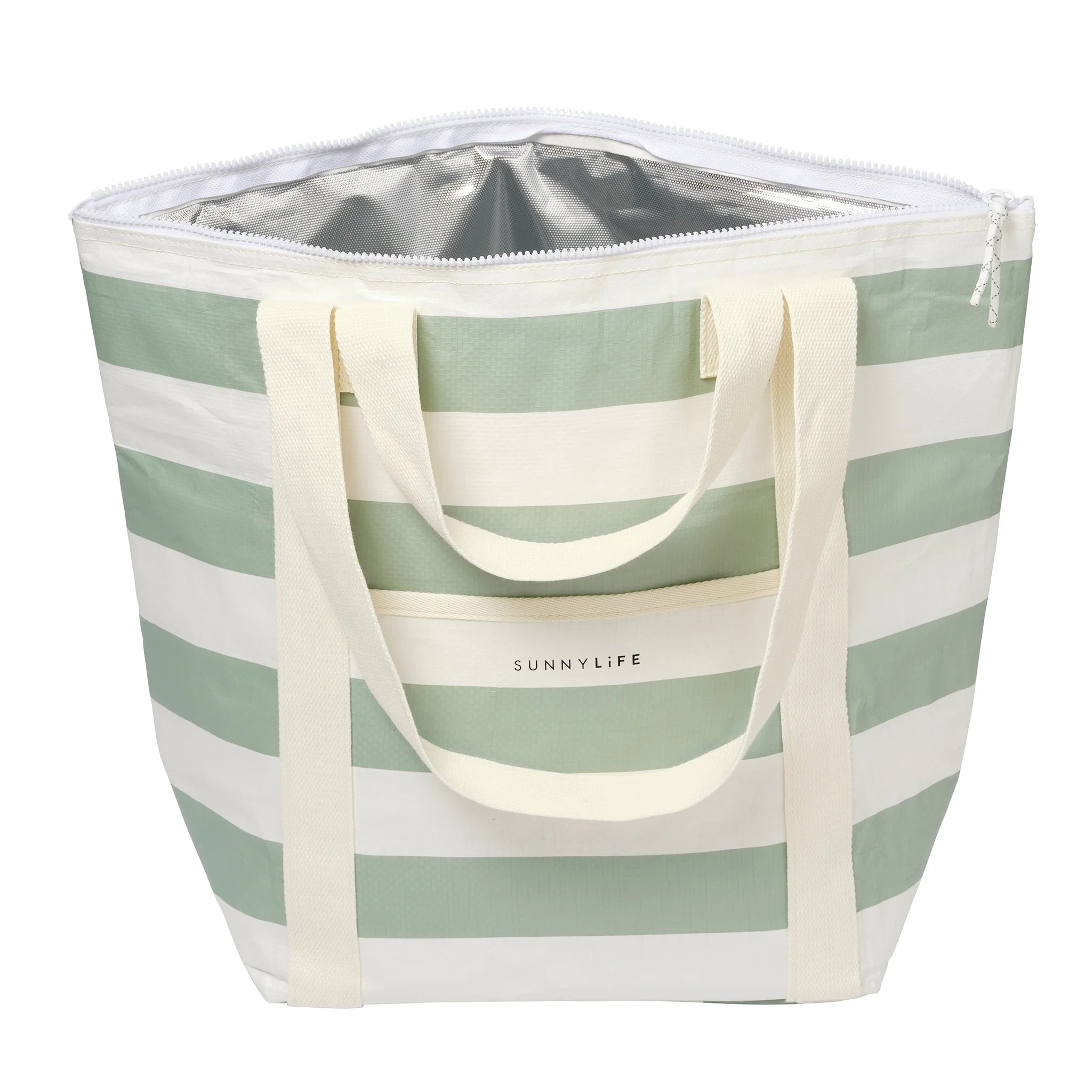Light Cooler Tote | La Palma Sage Stripe