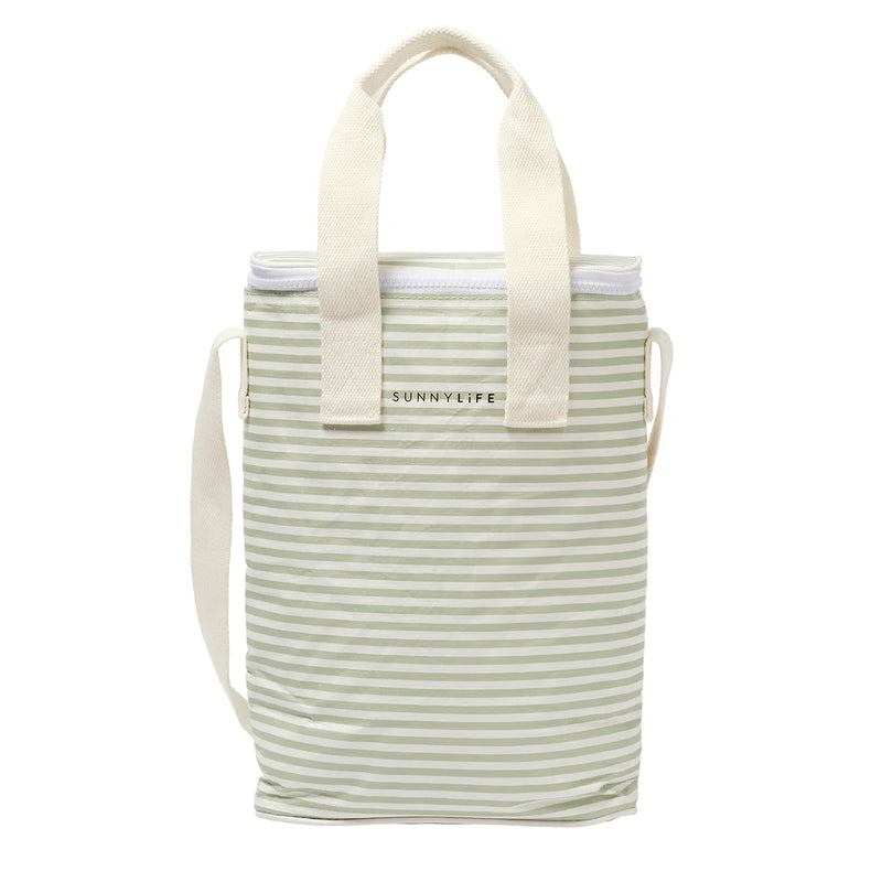Light Cooler Drinks Bag | Sea Sage Stripe