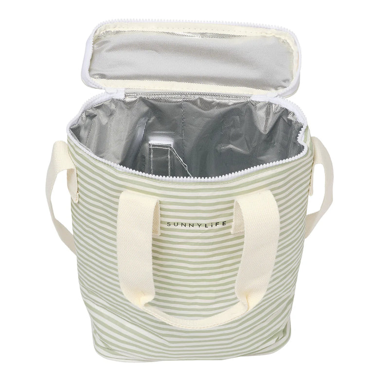 Light Cooler Drinks Bag | Sea Sage Stripe