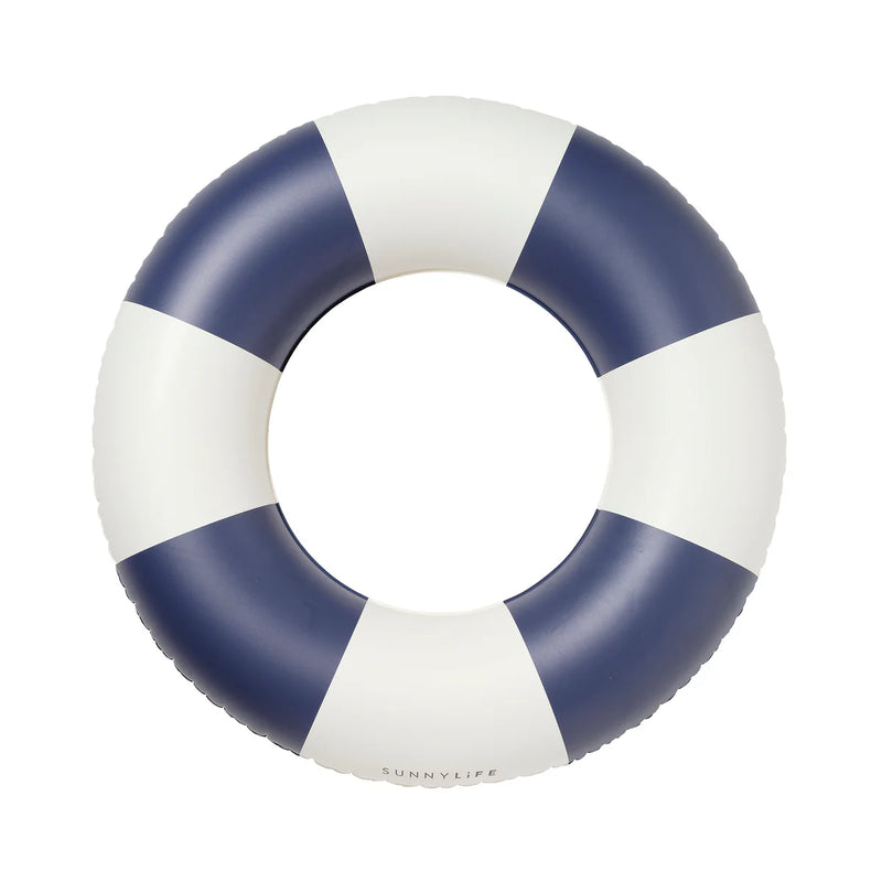 Slim Tube Pool Ring | Navy Stripe