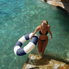 Slim Tube Pool Ring | Navy Stripe