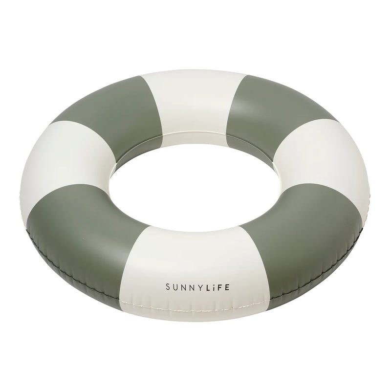 Slim Tube Pool Ring | Olive Stripe