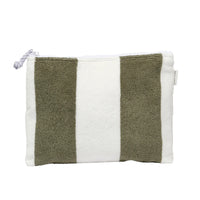 Terry Beach Pouch | The Vacay Olive Stripe