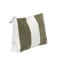 Terry Beach Pouch | The Vacay Olive Stripe