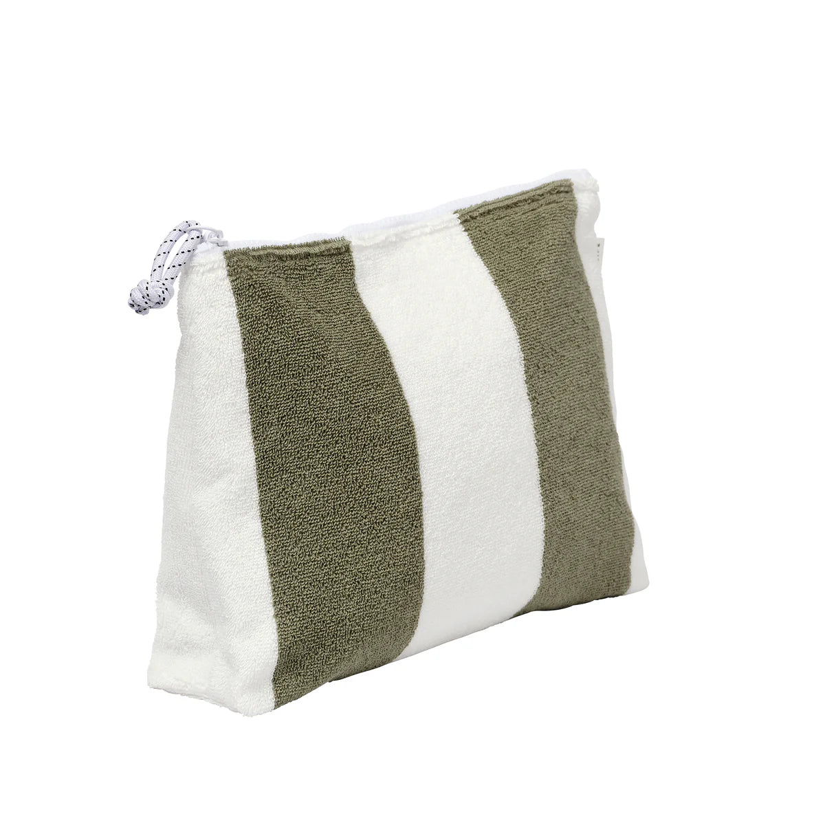 Terry Beach Pouch | The Vacay Olive Stripe