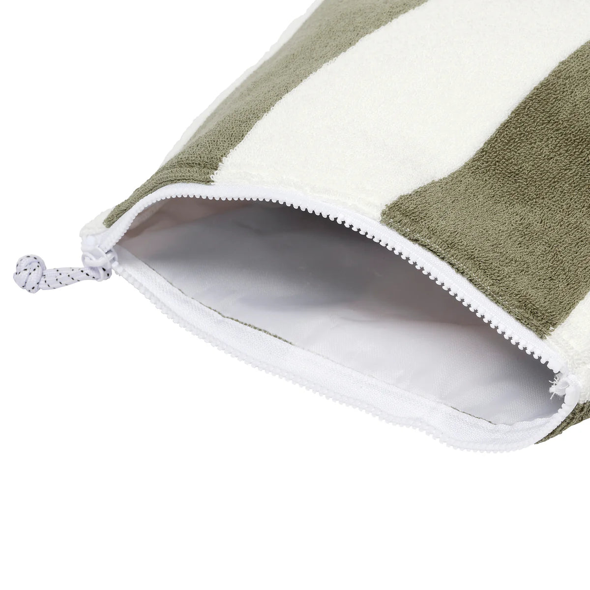 Terry Beach Pouch | The Vacay Olive Stripe