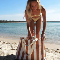 Carryall Beach Bag Tierra Clay Bold Stripe