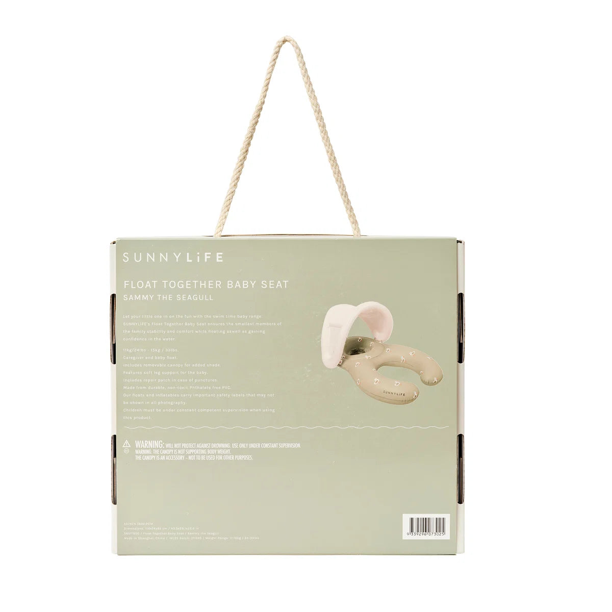 Float Together Baby Seat Sammy the Seagull Green