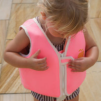 Kids Swim Vest 2-3 Poppy the Peach Neon Pink
