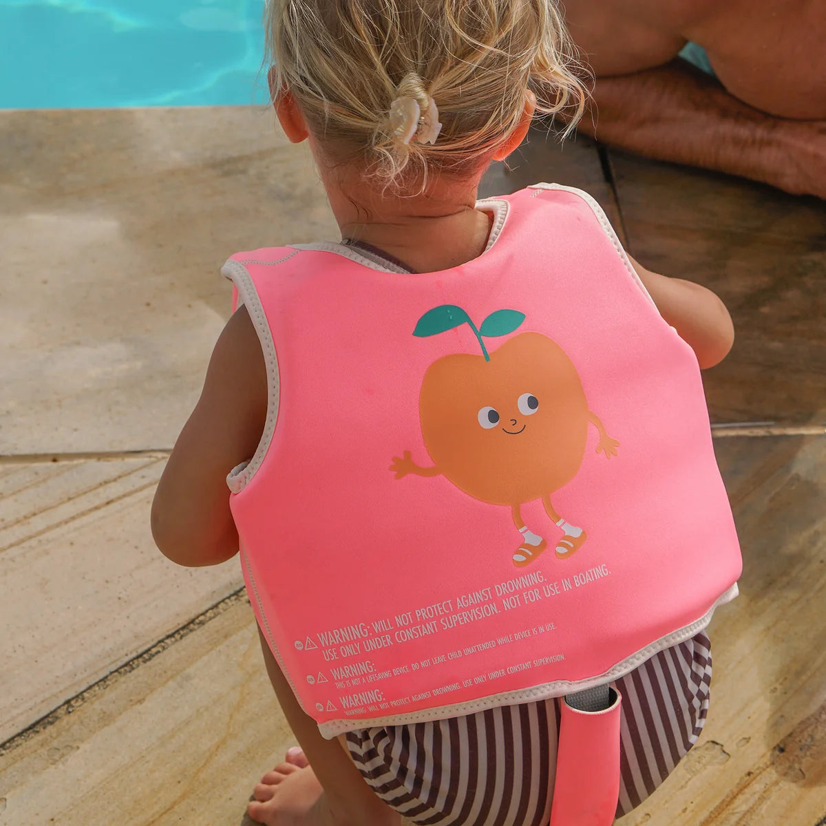 Kids Swim Vest 2-3 Poppy the Peach Neon Pink