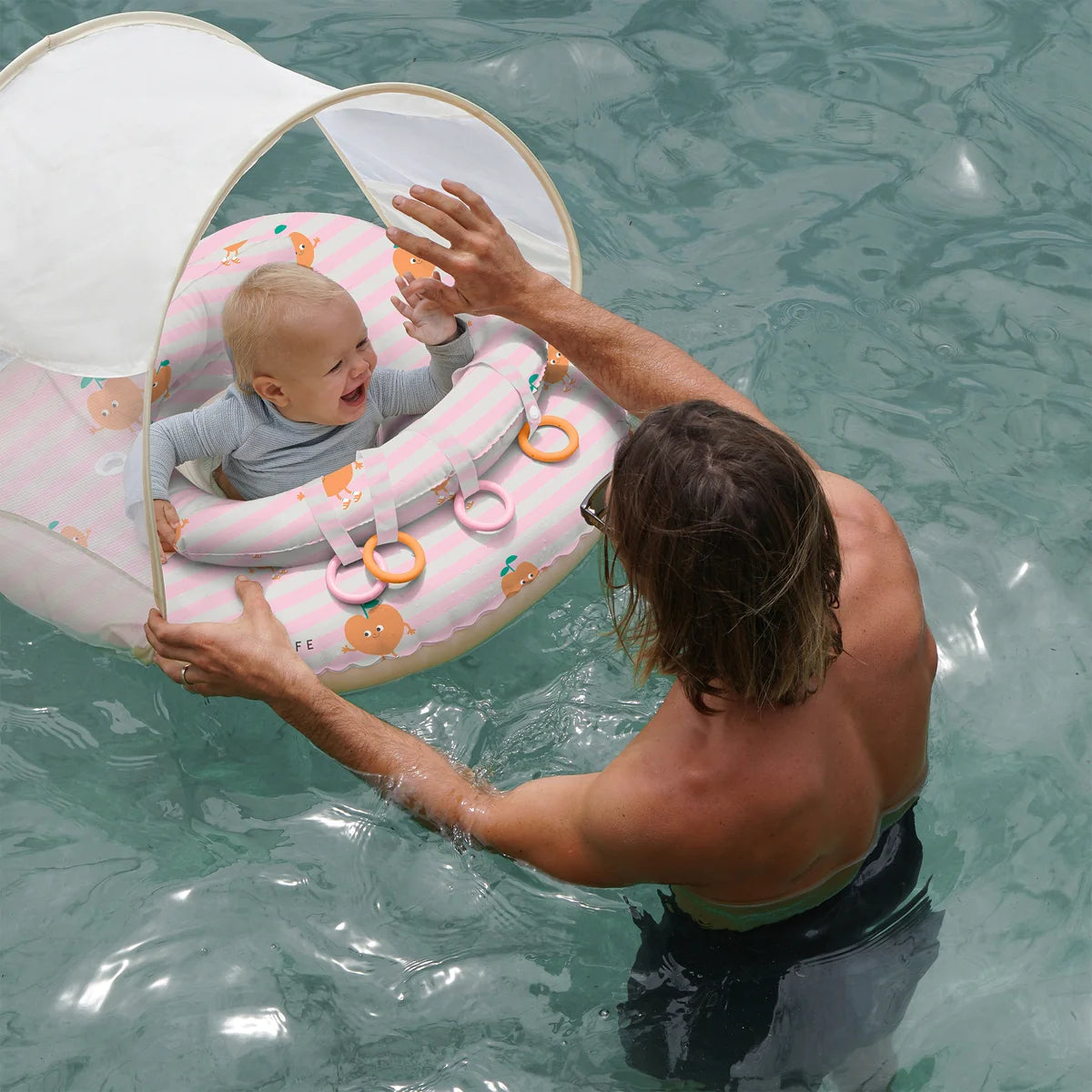 Interactive Baby Float Poppy the Peach Pink Stripe
