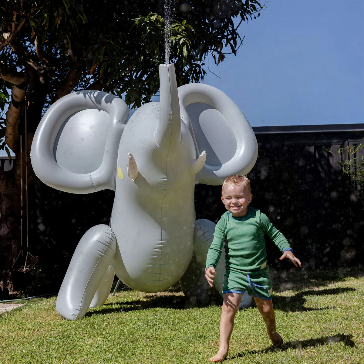 Inflatable Giant Sprinkler Eli the Elephant Grey
