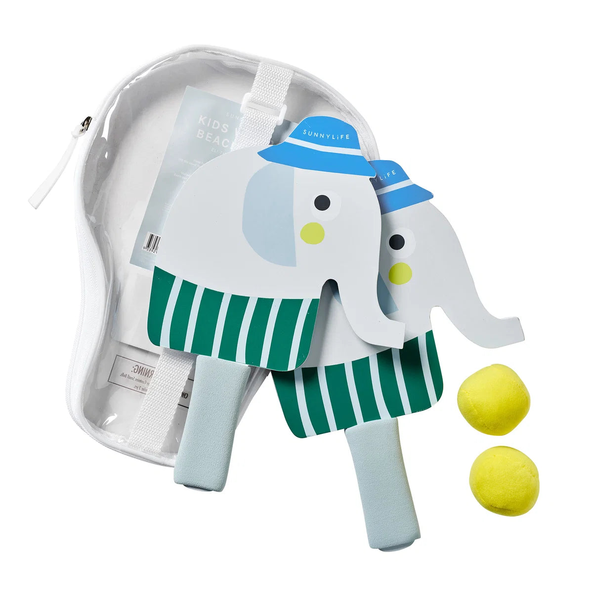 Kids Velcro Beach Bats Eli the Elephant Multi