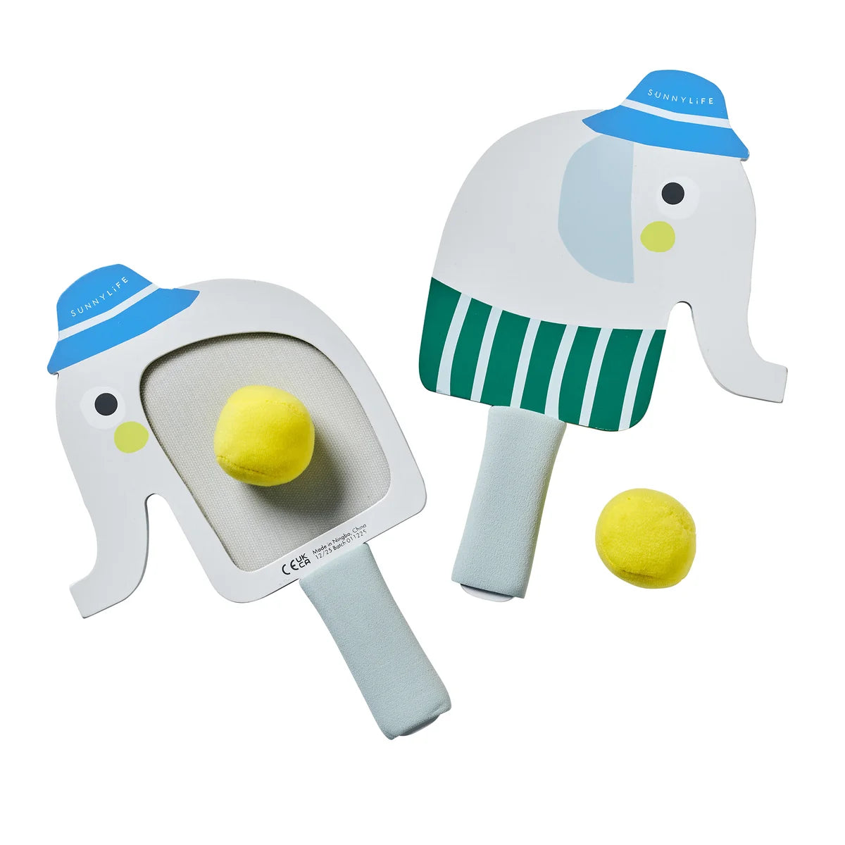 Kids Velcro Beach Bats Eli the Elephant Multi