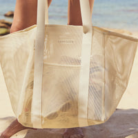 Mesh Beach Bag Oyster Cream