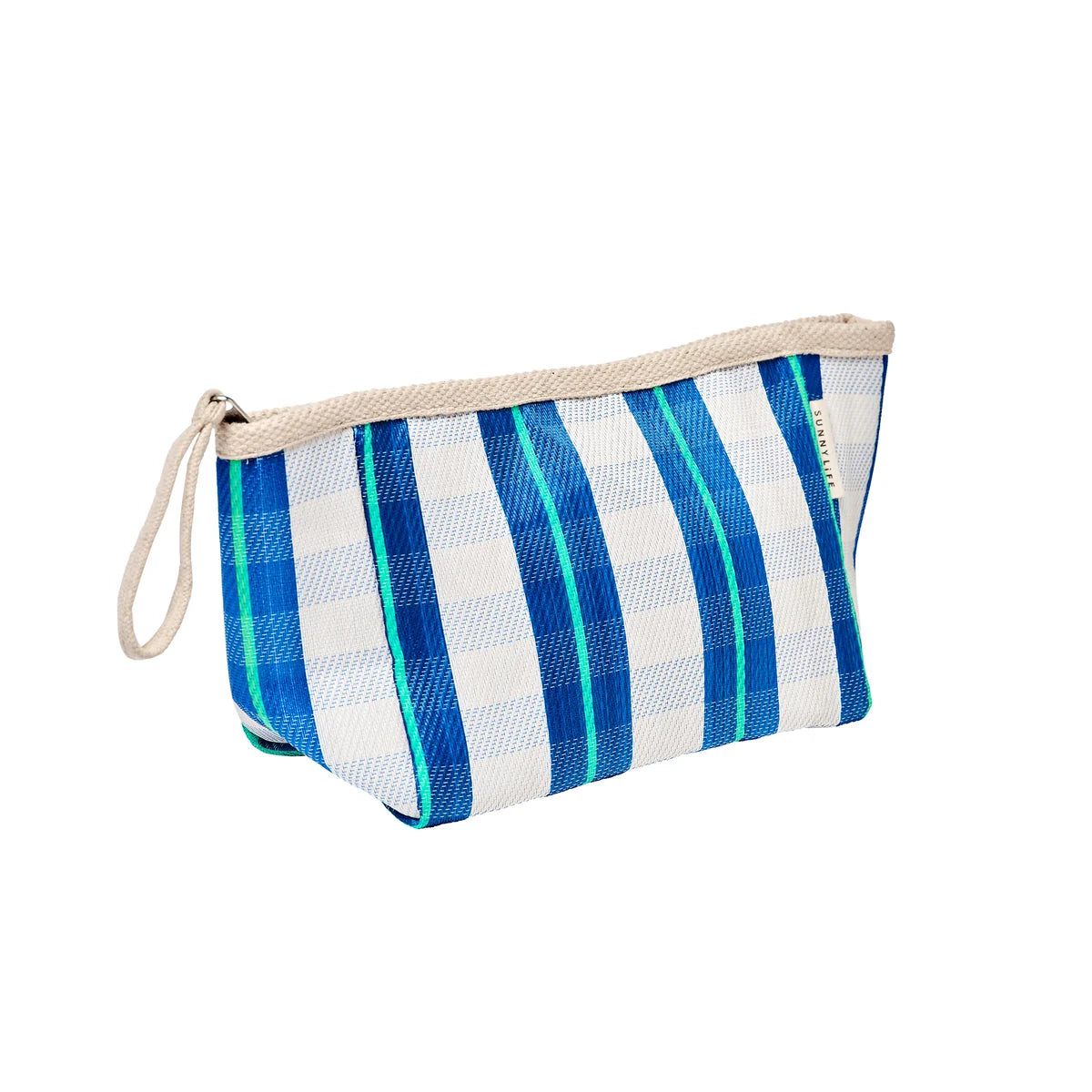 Recycled Nylon Beach Pouch La Mer Blue Neon