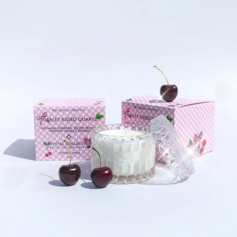 Candle (Petite) Scarlet Kissed Quartz | Orchard Cherries, Velvet Petals + Smooth Vanilla Woods