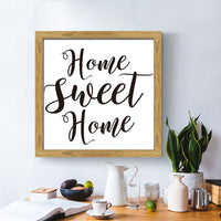 Home Sweet Home Natural Framed Canvas Sign