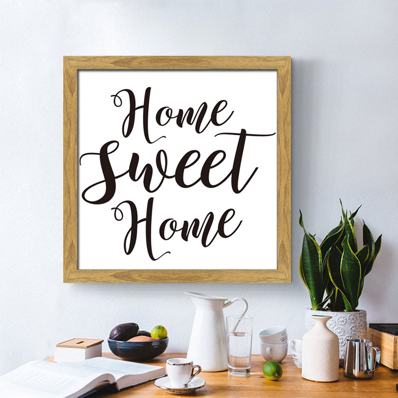 Home Sweet Home Natural Framed Canvas Sign