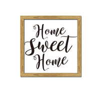 Home Sweet Home Natural Framed Canvas Sign