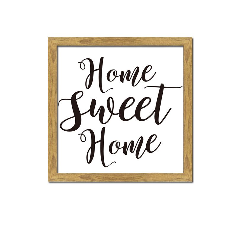 Home Sweet Home Natural Framed Canvas Sign