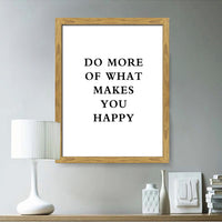 What Makes You Happy Natural Framed Canvas Sign