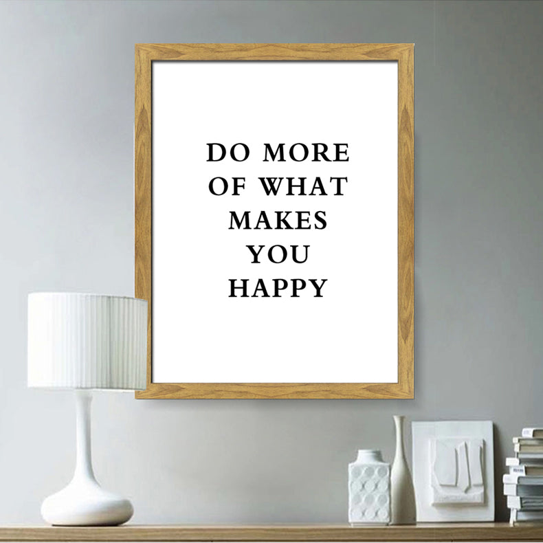 What Makes You Happy Natural Framed Canvas Sign