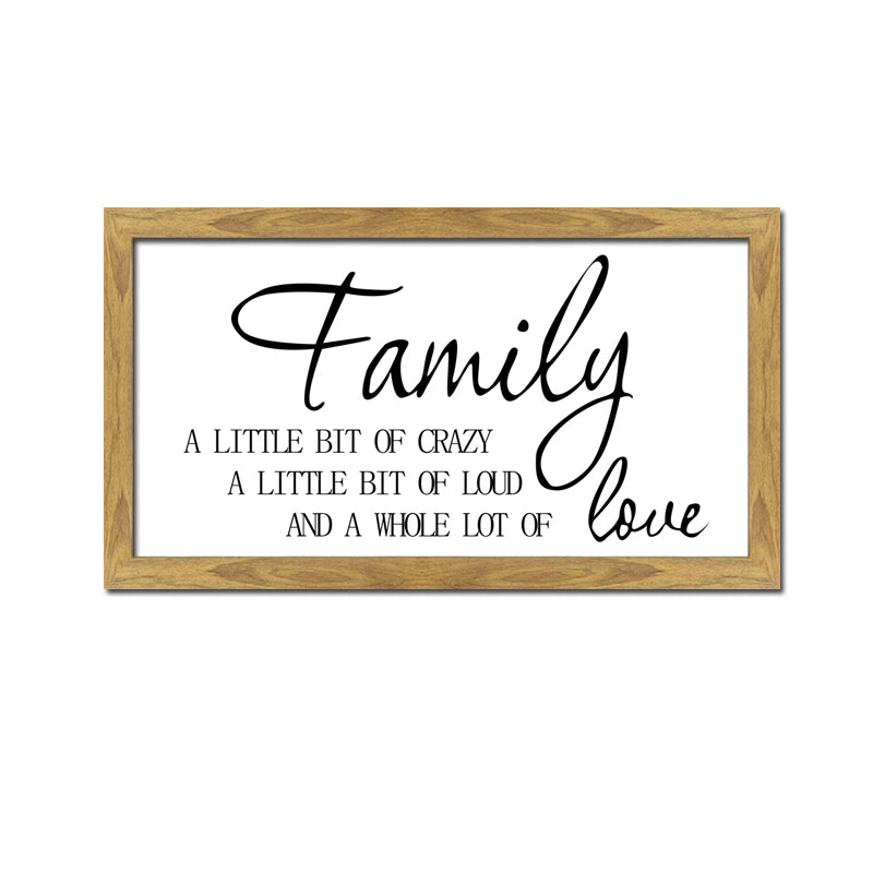Crazy Loud And Love Natural Framed Canvas Sign