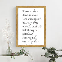 Those We Love Natural Framed Canvas Sign