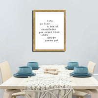Box Of Chocolates Natural Framed Canvas Sign